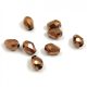 Faceted Glass Bead - Teardrop - 7x6mm - Metallic Light Bronze