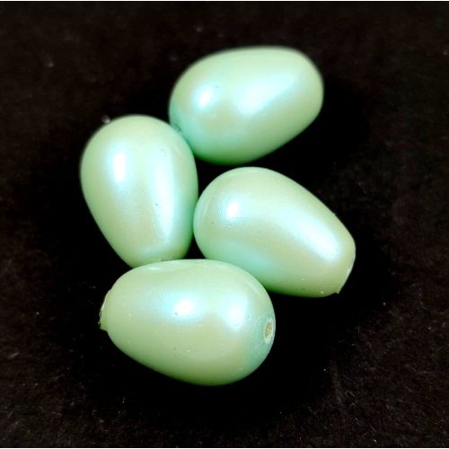 Imitation pearl drop bead - Mystic Mint Iris - 14x10mm