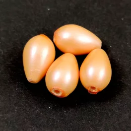 Imitation pearl drop bead - Pastel Peach - 13x8mm