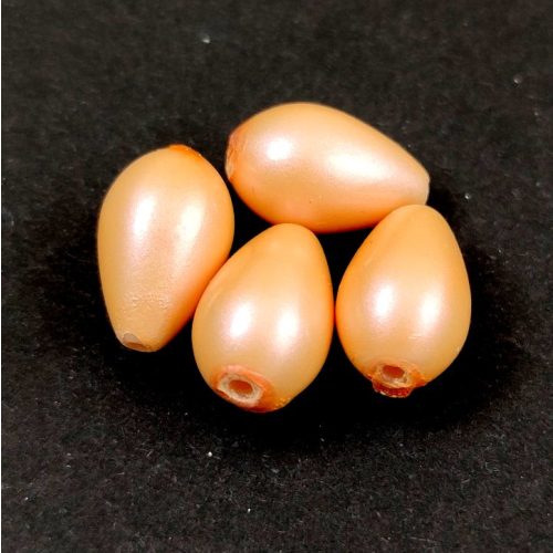Imitation pearl drop bead - Pastel Peach - 13x8mm