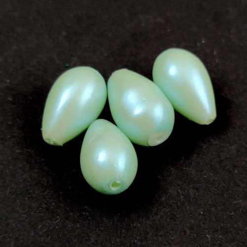 Imitation pearl drop bead - Mint Iris - 13x8mm