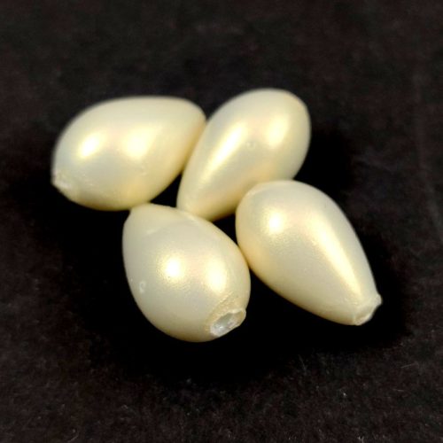 Imitation pearl drop bead - Light Yellow Gold Iris - 13x8mm
