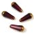 Teardrop - Czech Faceted Glass Bead - 20x9mm - Dark Fuchsia Golden Bronze