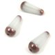 Teardrop - Czech Faceted Glass Bead - 20x9mm - Opal White Bronze