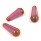 Teardrop - Czech Faceted Glass Bead - 20x9mm - Opal Mauve Travertine