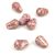 Teardrop - Czech Firepolished Faceted Glass Bead - 8x6mm - Chalk White Pink Bronze Marbel