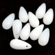 Drop - Czech Pressed Glass Bead - Alabaster - 5x12mm