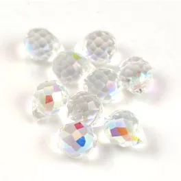 Faceted Glass Bead - Teardrop - 8x6mm - Crystal AB