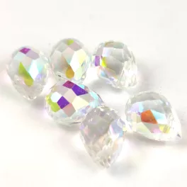 Faceted Glass Bead - Teardrop - 10x8mm - Crystal AB