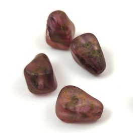   Drop - Czech Pressed Glass Bead - Amethyst Vega Luster - 13x12mm