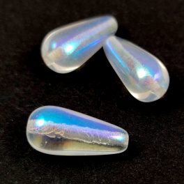 Drop - Czech Pressed Glass Bead - Crystal AB - 20x9mm
