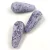 Drop - Czech Pressed Glass Bead - Alabaster  Etched Tanzanite - 20x9mm