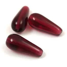 Drop - Czech Pressed Glass Bead - Dark Fuchsia - 20x9mm