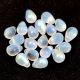 Drop - Czech Pressed Glass Bead - Opal White AB - 4x6mm