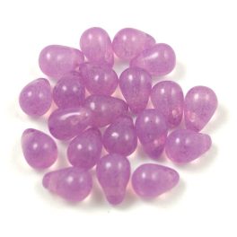   Drop - Czech Pressed Glass Bead - Crystal Violet Luster - 4x6mm