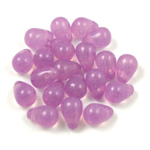 Drop - Czech Pressed Glass Bead - Crystal Violet Luster - 4x6mm