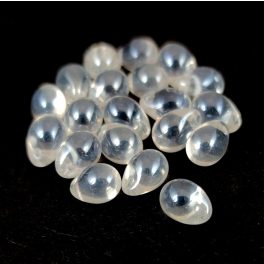   Drop - Czech Pressed Glass Bead - Crystal Pearl Luster - 4x6mm