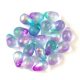 Drop - Czech Pressed Glass Bead - Crystal Etched Purple Green Blend - 4x6mm