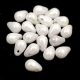 Drop - Czech Pressed Glass Bead - White Luster - 4x6mm