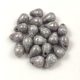 Drop - Czech Pressed Glass Bead - Alabaster Grey Luster - 4x6mm