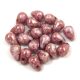 Drop - Czech Pressed Glass Bead - Alabaster Pink Bronze Luster - 4x6mm