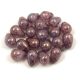 Drop - Czech Pressed Glass Bead - Pink Purple Bronze Luster - 4x6mm