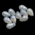 Cseh préselt csepp gyöngy - White Opal Silver Patina - 6x9mm (tetején fúrt)