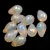 Drop - Czech Pressed Glass Bead - White Opal Gold Patina - 6x9mm