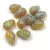 Cseh préselt csepp gyöngy - Opal Sunflower Mint Patina - 6x9mm (tetején fúrt)