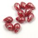 Drop - Czech Pressed Glass Bead - Siam Red Blend Silver - 6x9mm