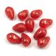 Drop - Czech Pressed Glass Bead - Siam Red Blend Rose Gold - 6x9mm