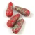 Drop - Czech Pressed Glass Bead - Chilli Etched Mint - 20x9mm