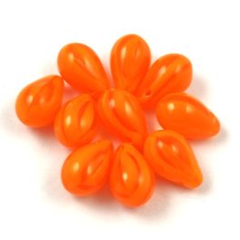 Drop - Czech Pressed Glass Bead - Crystal Orange - 6x9mm