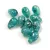 Cseh préselt csepp gyöngy - Turquoise Green Blend Silver Patina - 6x9mm (tetején fúrt)