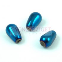 Préselt csepp gyöngy - 13x8mm - Metallic Blue Iris