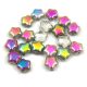 Czech Pressed Star Glass Bead - Crystal Vitrail - 6mm