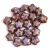 Czech Pressed Star Glass Bead - Alabaster Brown Purple Luster - 6mm