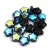 Czech Pressed Star Glass Bead - Jet AB - 6mm