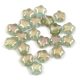 Czech Pressed Star Glass Bead - Green Bronz - 6mm