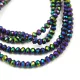 Firepolished donut bead - 2x3mm - Jet Green Iris - sold on strand