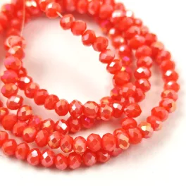 Csiszolt fánk gyöngy - Red Luster - kb. 2x3mm - szálon
