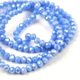   Csiszolt fánk gyöngy - Light Sapphire Luster - kb. 2x3mm - szálon