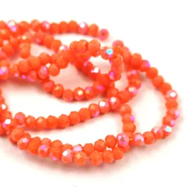 Csiszolt fánk gyöngy - Orange AB - kb. 2x3mm - szálon