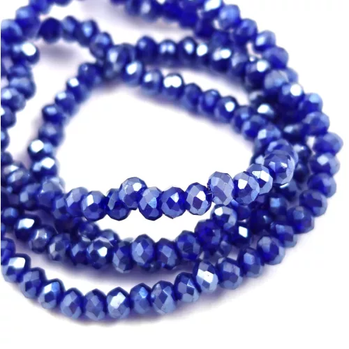 Csiszolt fánk gyöngy - Sapphire Luster - kb. 2x3mm - szálon