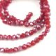 Firepolished donut bead - 2x3mm - Dark Red - sold on strand