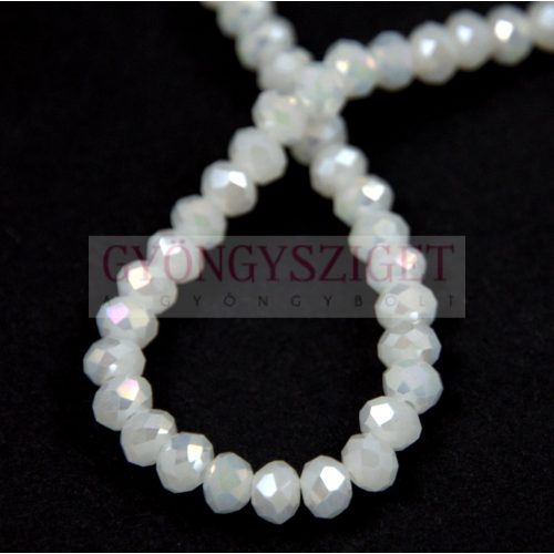Faceted donut bead - 2x3mm - White AB - sold on strand