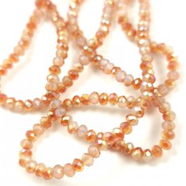   Firepolished donut bead - 2x3mm - White Opal Apollo - sold on strand