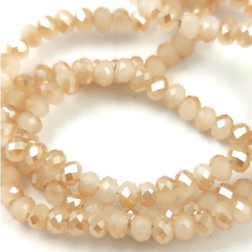 Firepolished donut bead - 2x3mm - Sand Opal Apollo - sold on strand