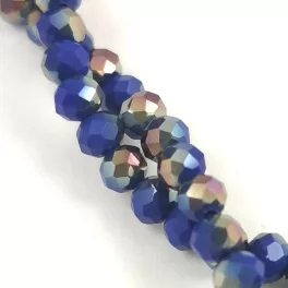   Firepolished donut bead - 3x4mm - Sapphire Brown Iris - sold on strand