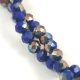 Firepolished donut bead - 3x4mm - Sapphire Brown Iris - sold on strand